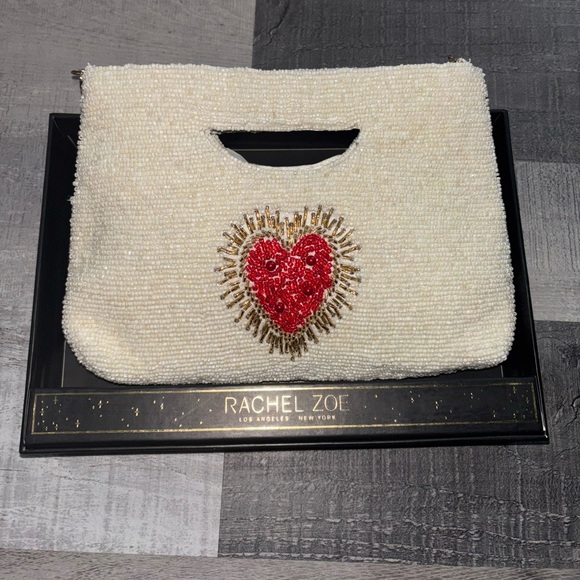Rachel Zoe Handbags - 💗VIRAL Rachel Zoe Ivory Beaded Red Heart Crossbody